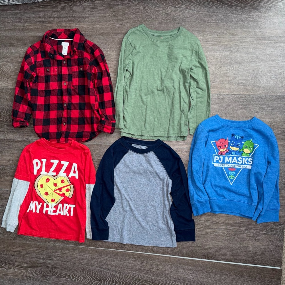 Boys Long-Sleeve Shirt Bundle Size 5